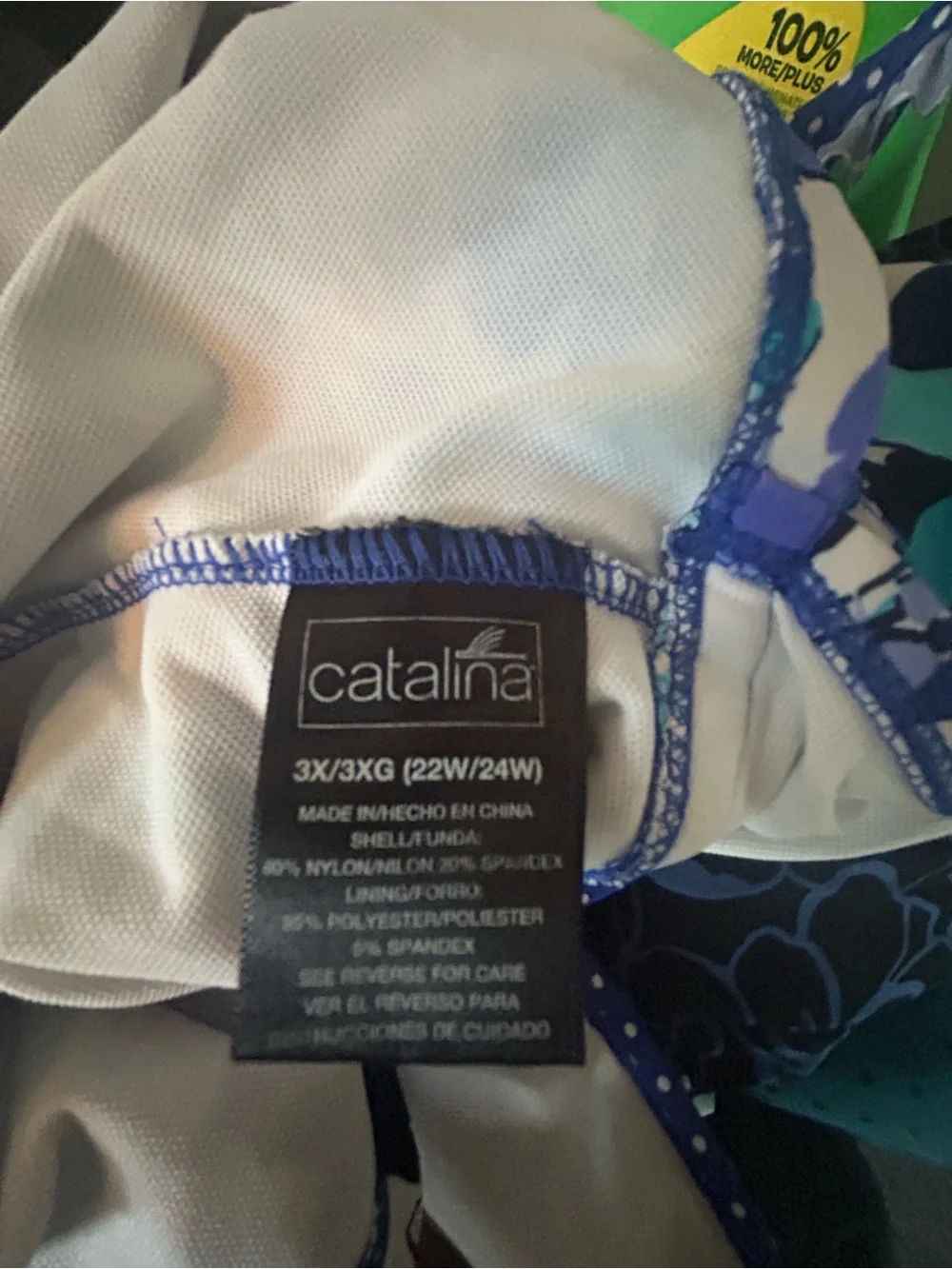 Catalina Blue and Teal Floral V-Neck Tankini Top - Picture 4 of 4